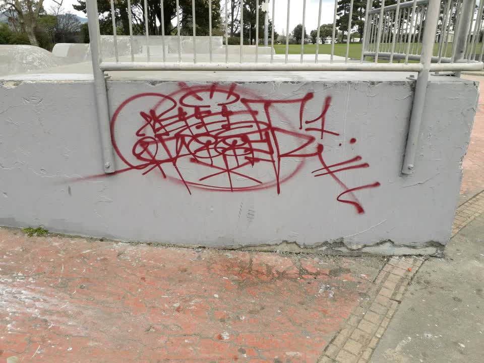 The photograph attached to this graffiti report