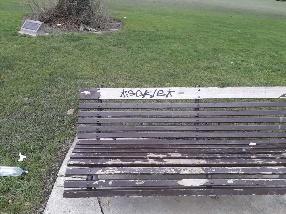 The photograph attached to this graffiti report