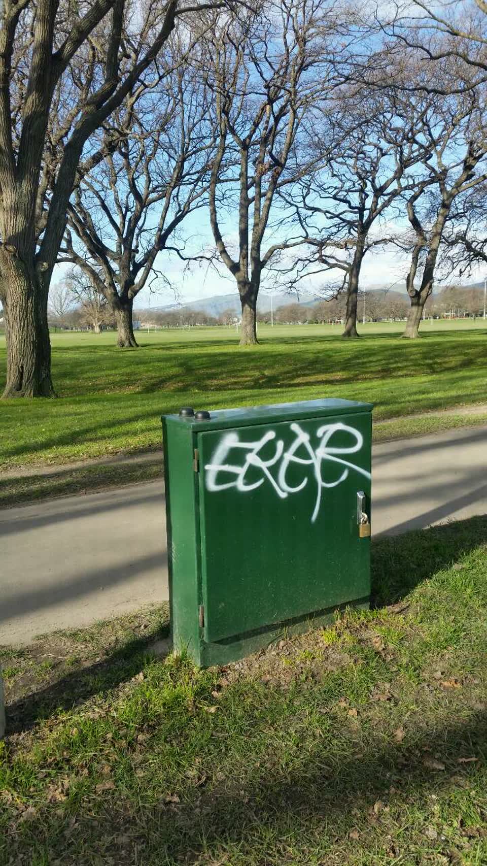 The photograph attached to this graffiti report