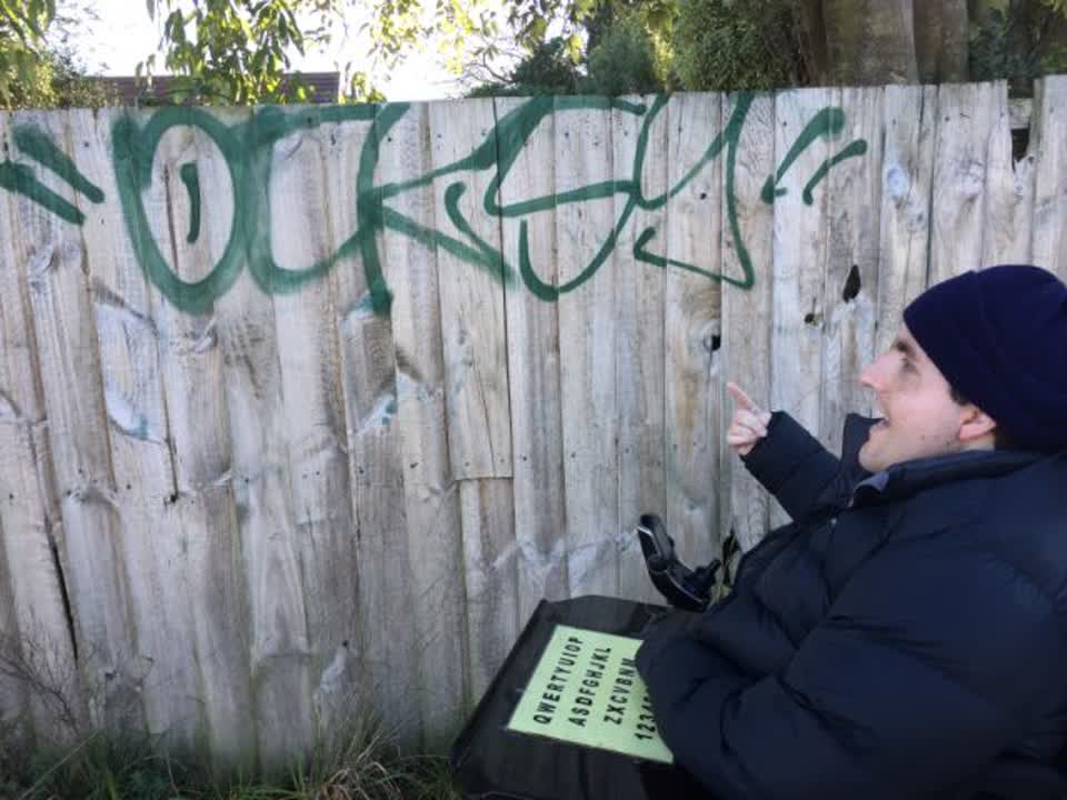 The photograph attached to this graffiti report