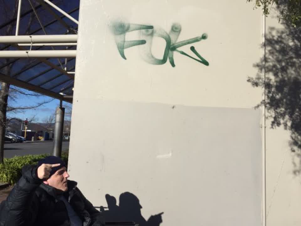 The photograph attached to this graffiti report