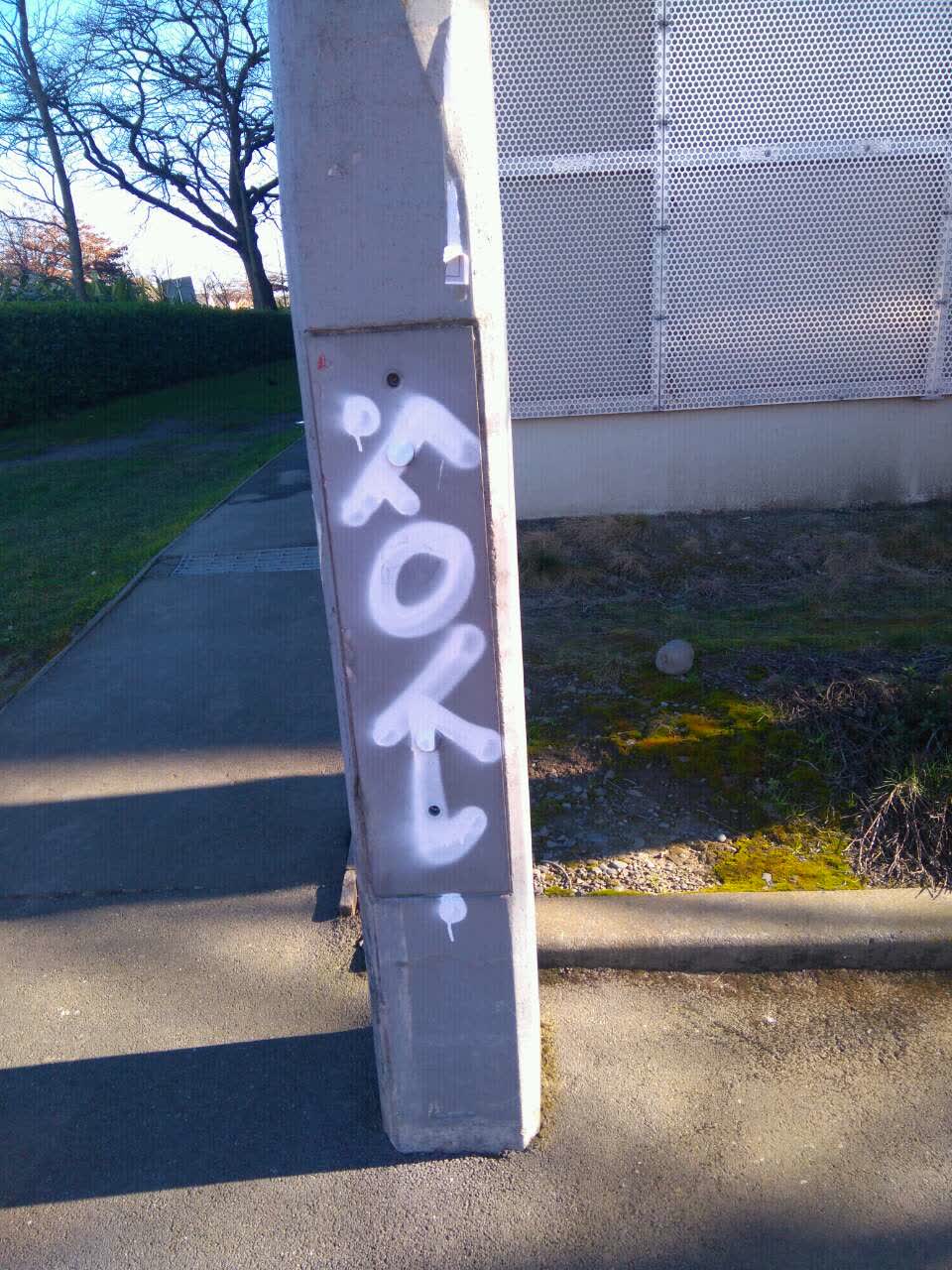 The photograph attached to this graffiti report