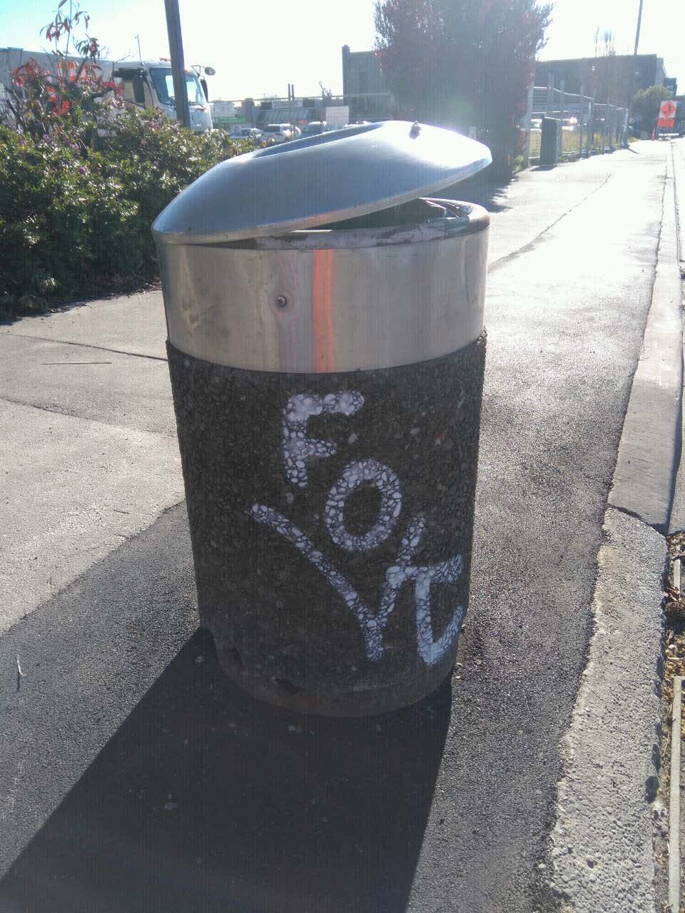 The photograph attached to this graffiti report