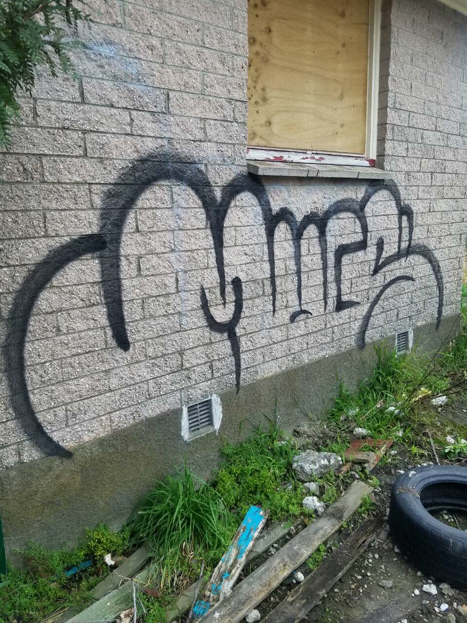 The photograph attached to this graffiti report