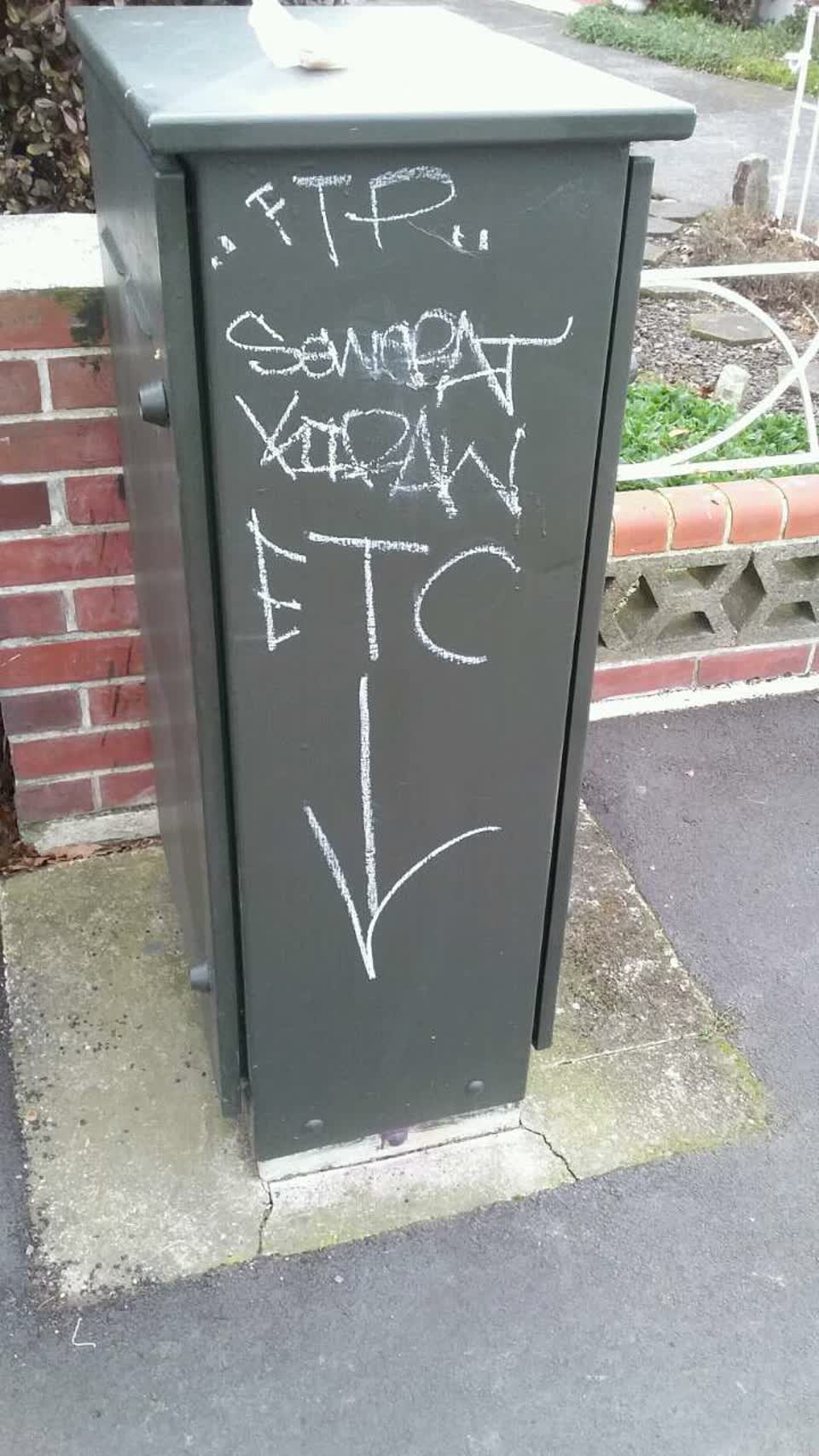 The photograph attached to this graffiti report
