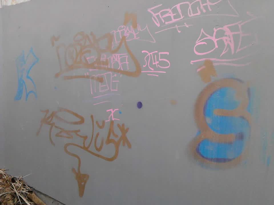 The photograph attached to this graffiti report