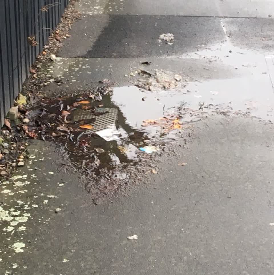The photograph attached to this flooding report