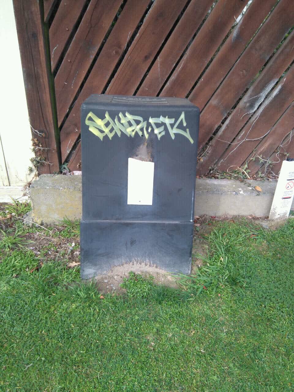 The photograph attached to this graffiti report