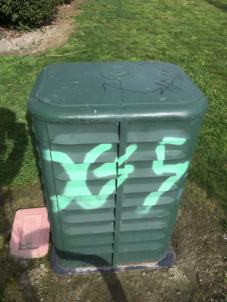 The photograph attached to this graffiti report
