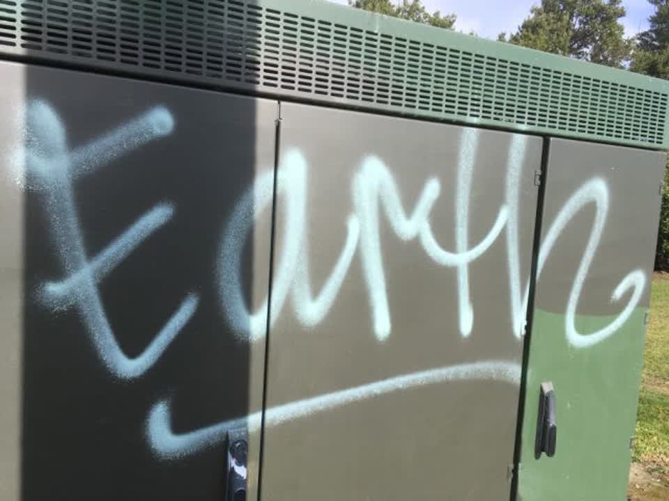 The photograph attached to this graffiti report