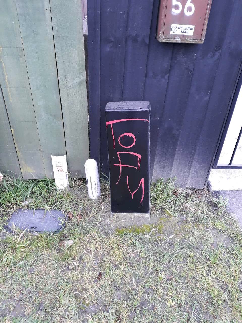 The photograph attached to this graffiti report
