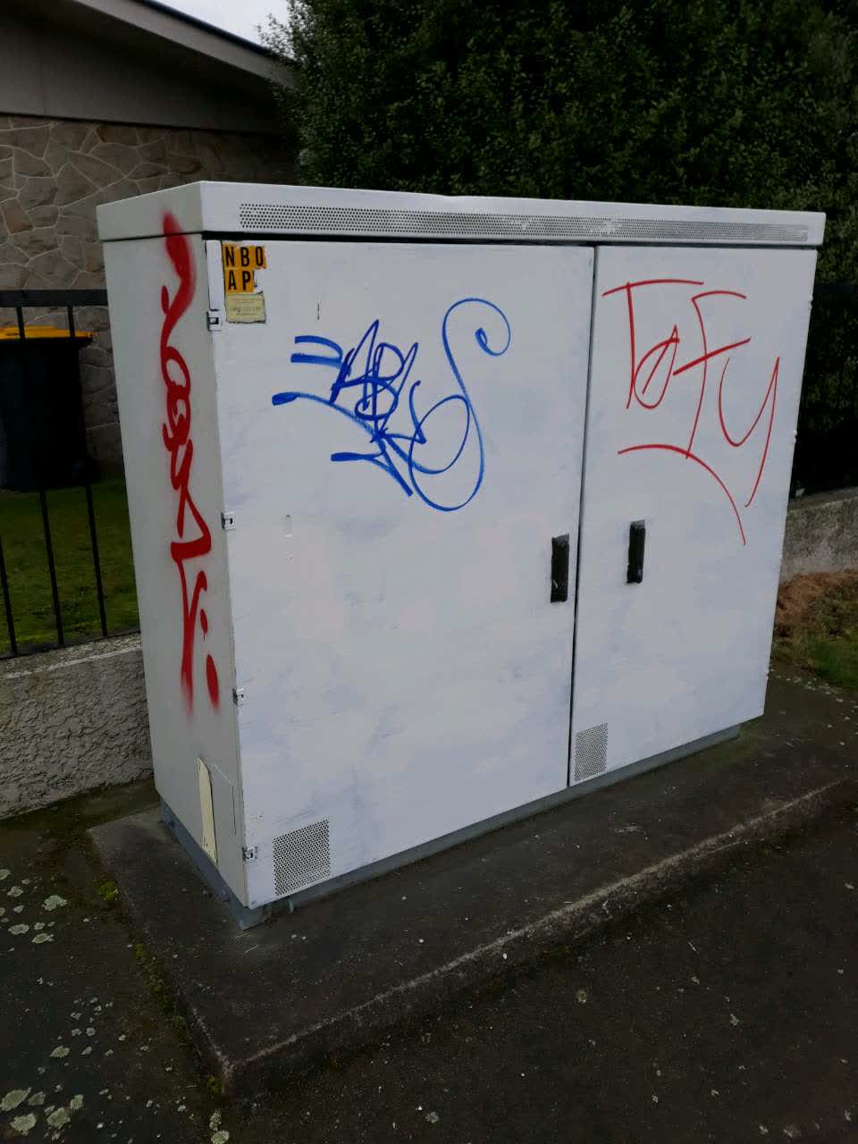 The photograph attached to this graffiti report