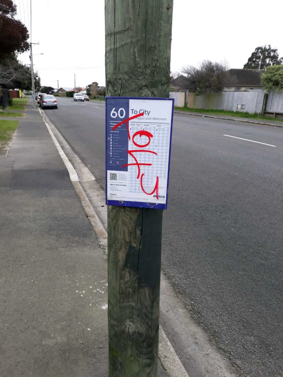 The photograph attached to this graffiti report