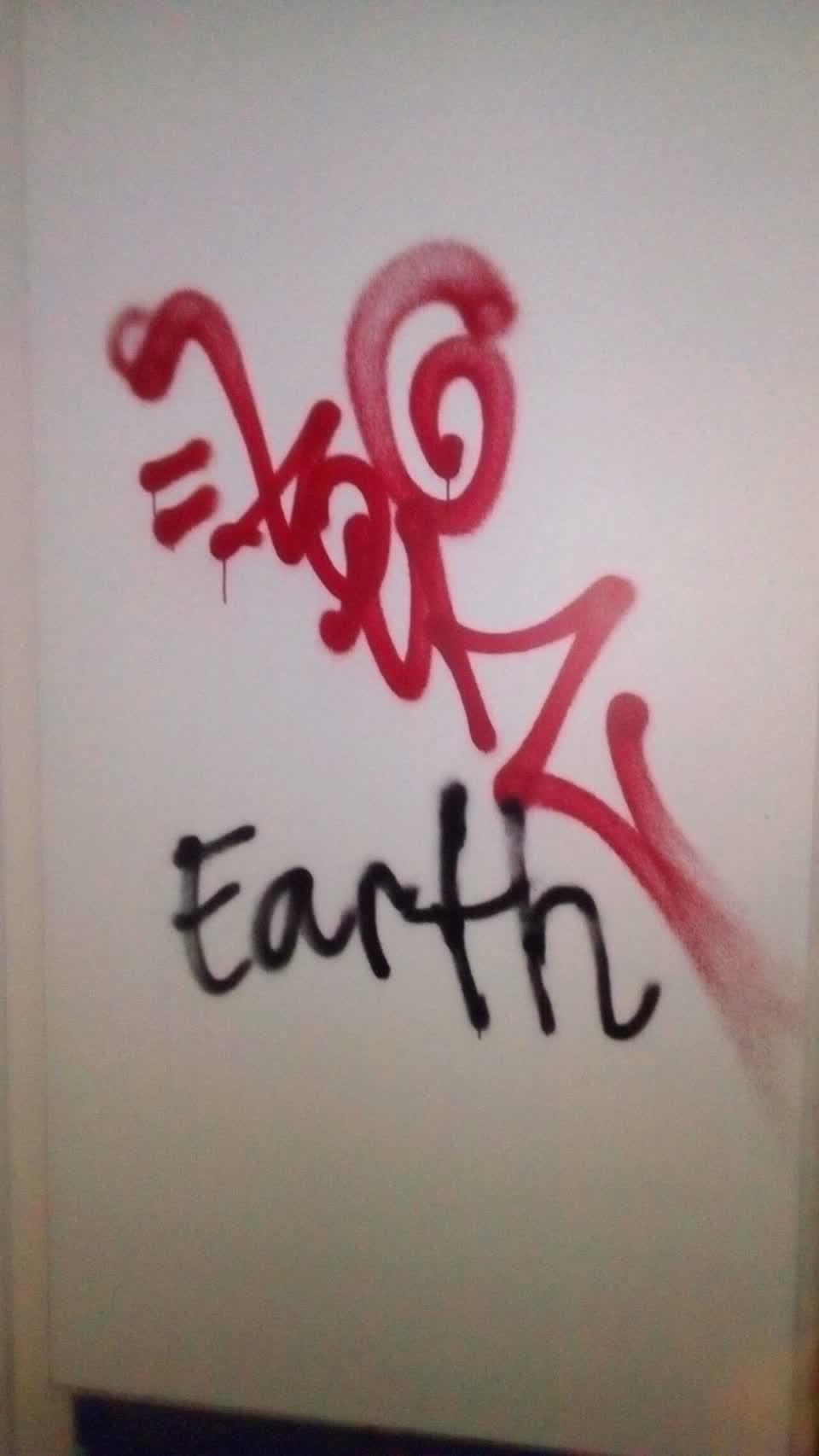 The photograph attached to this graffiti report