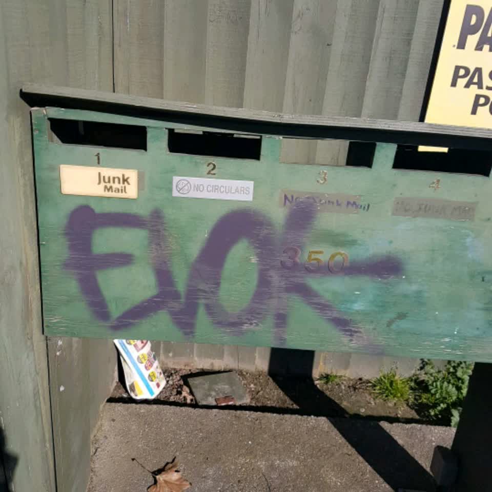 The photograph attached to this graffiti report