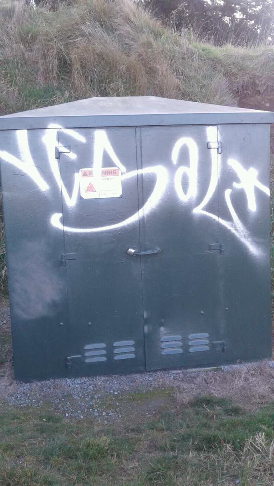 The photograph attached to this graffiti report
