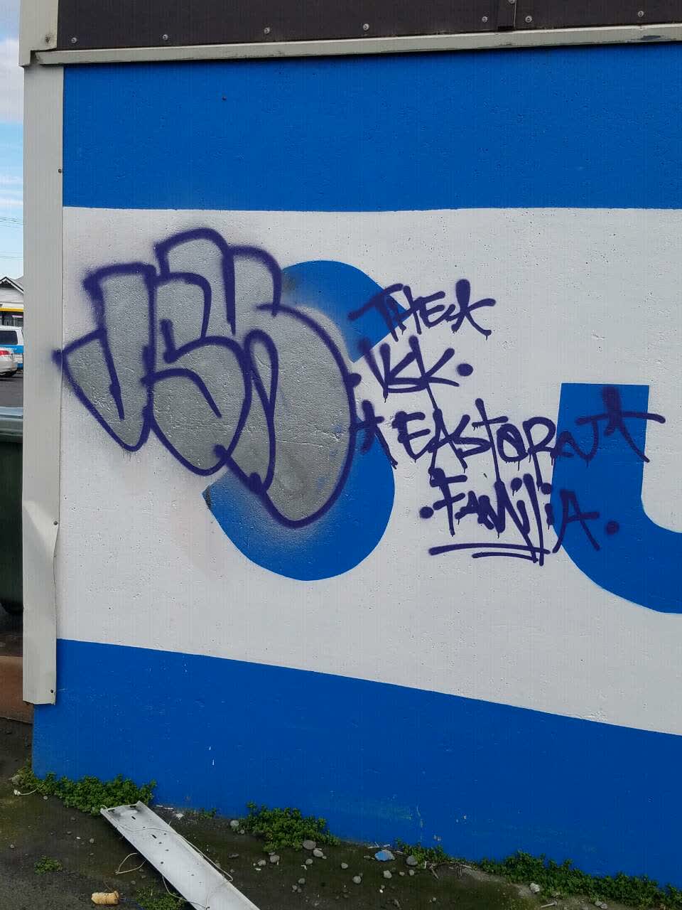 The photograph attached to this graffiti report