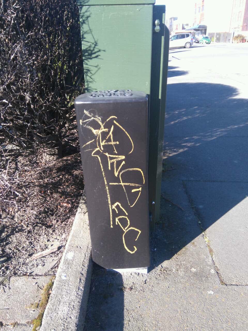 The photograph attached to this graffiti report