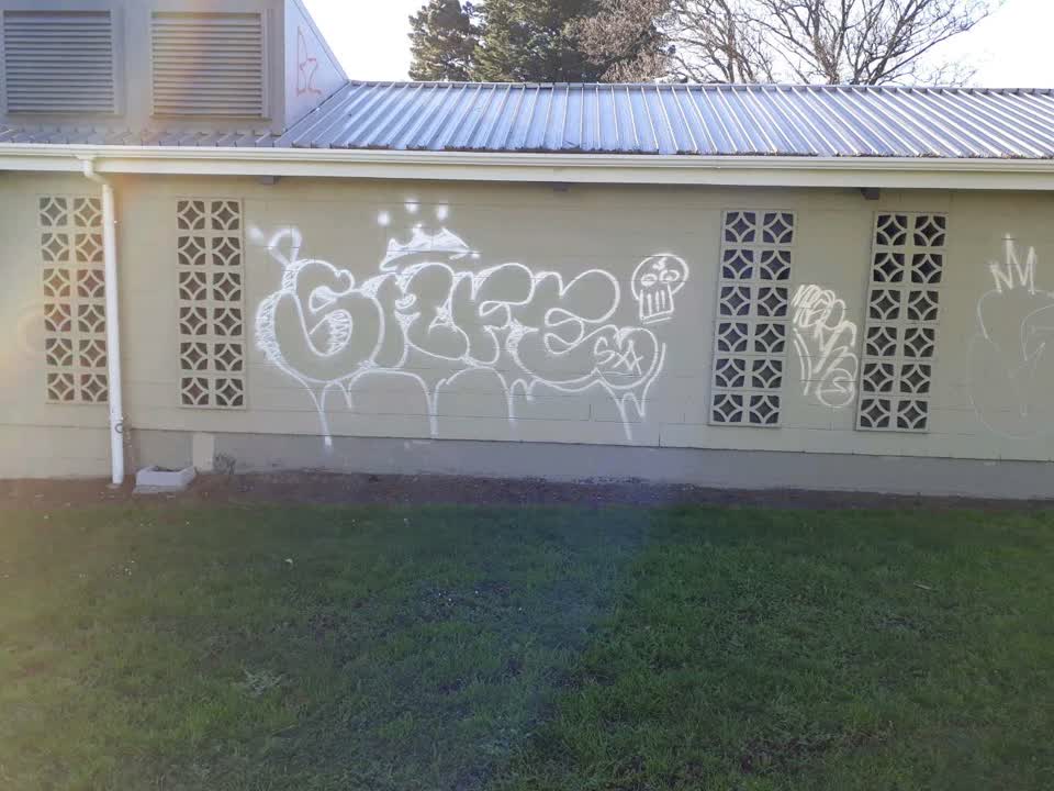 The photograph attached to this graffiti report