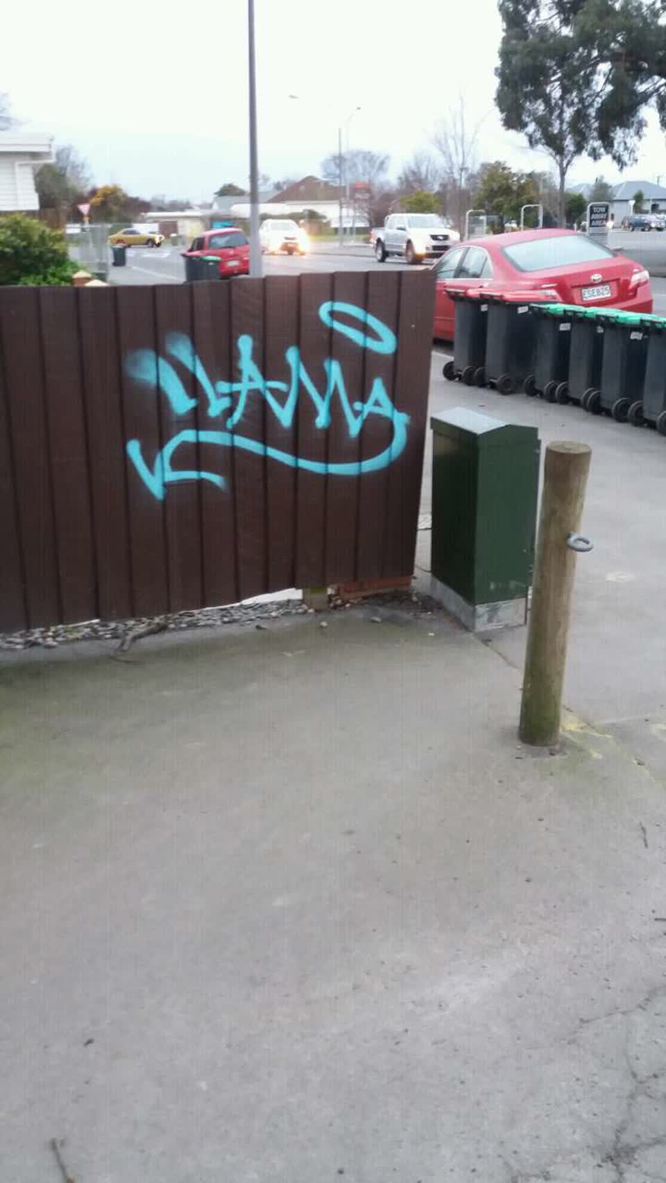 The photograph attached to this graffiti report