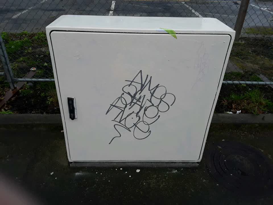 The photograph attached to this graffiti report
