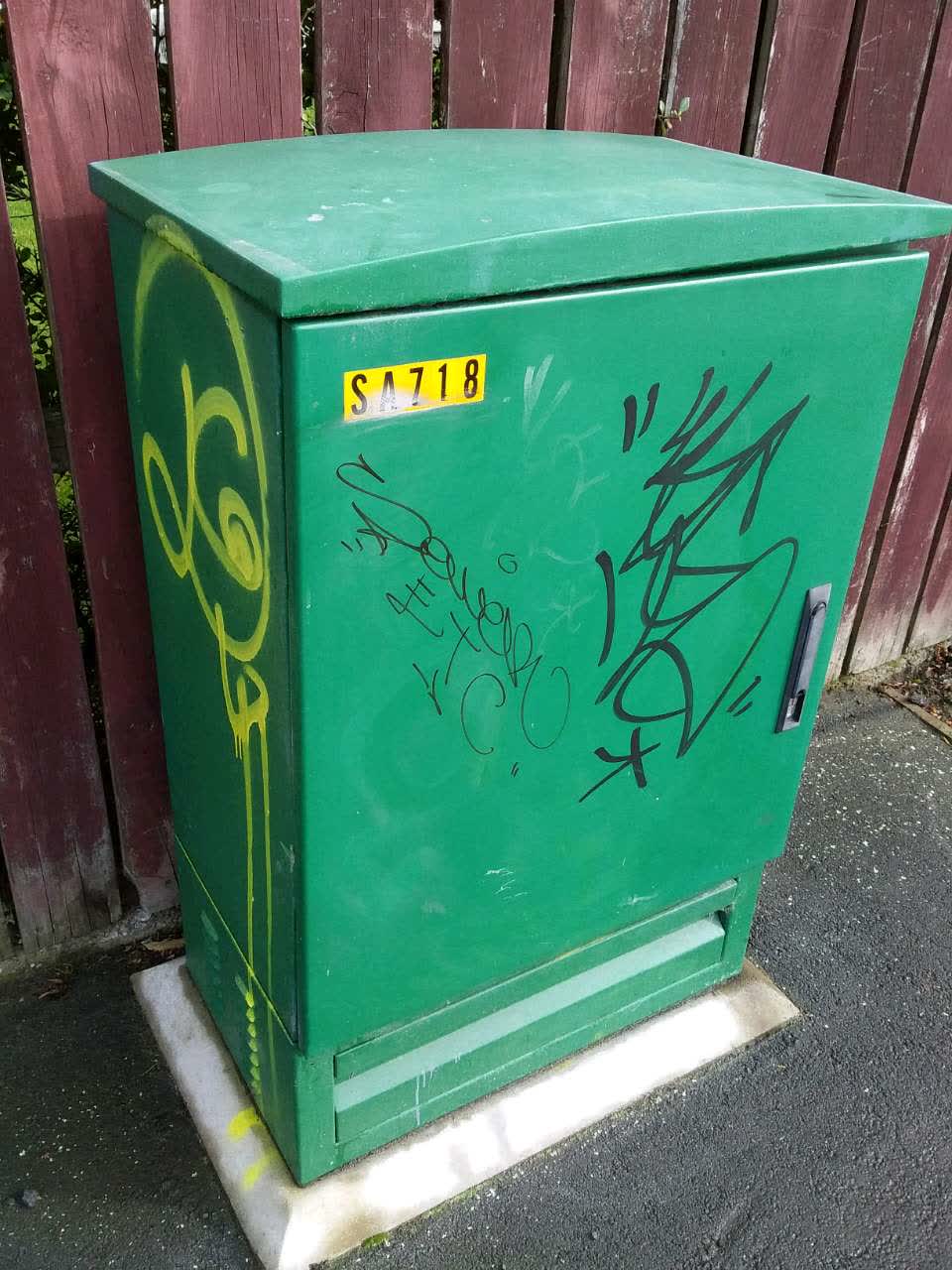 The photograph attached to this graffiti report