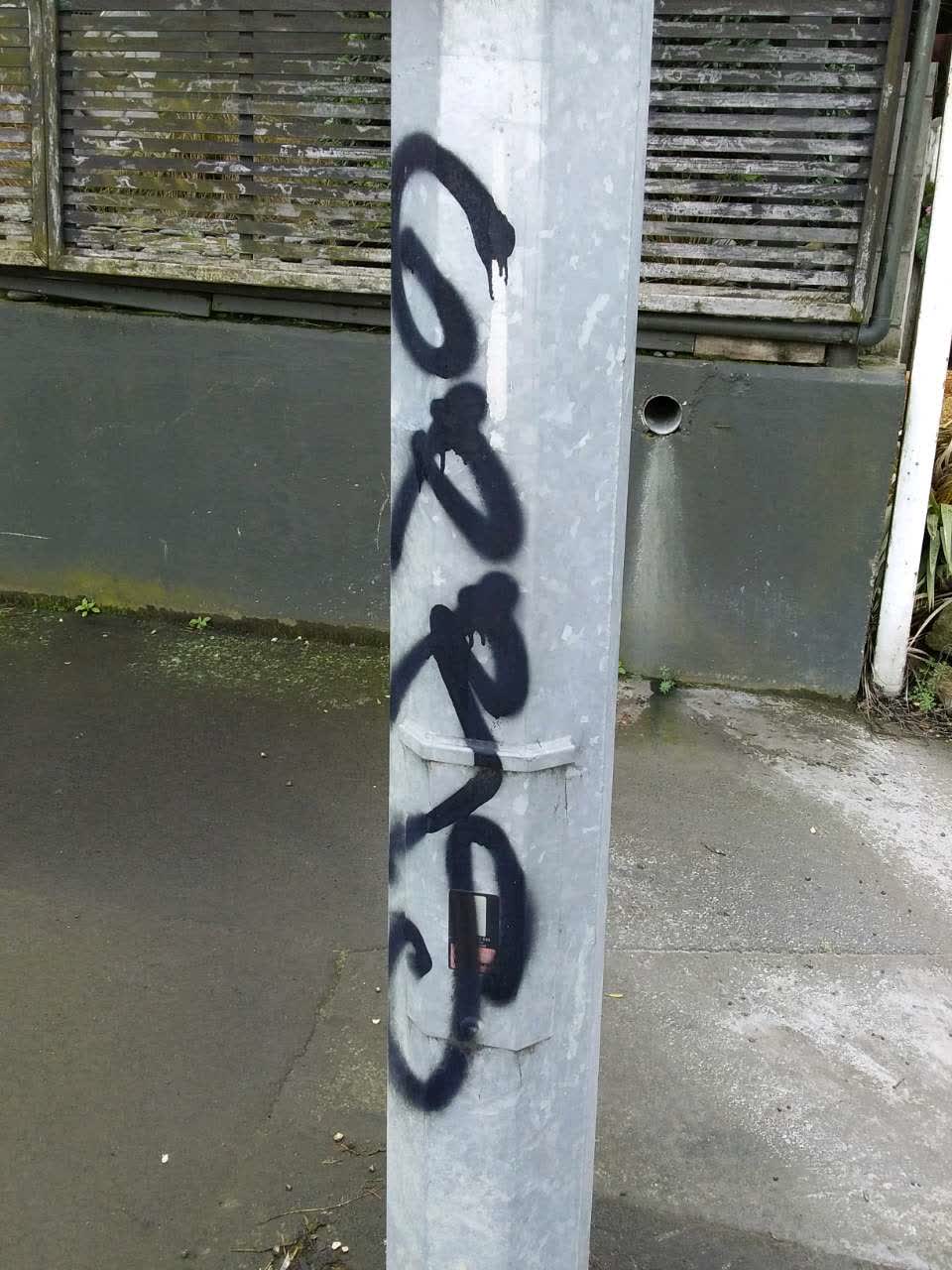 The photograph attached to this graffiti report