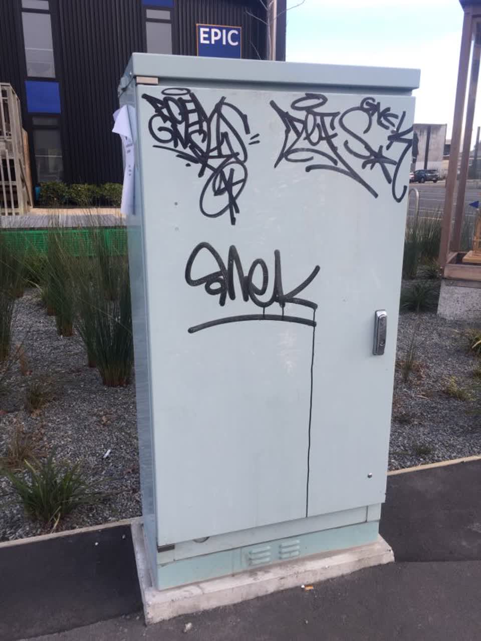 The photograph attached to this graffiti report