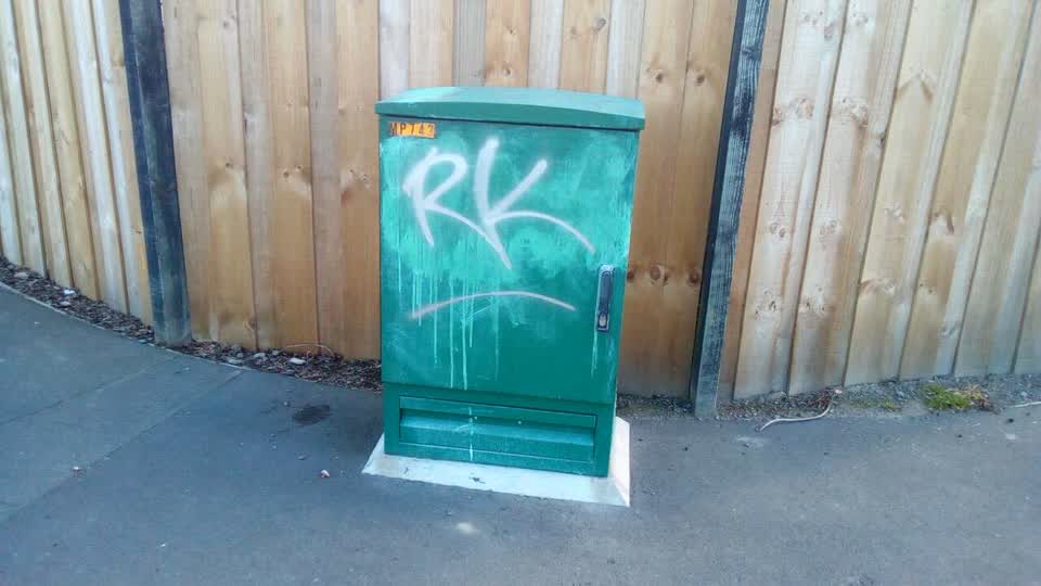 The photograph attached to this graffiti report