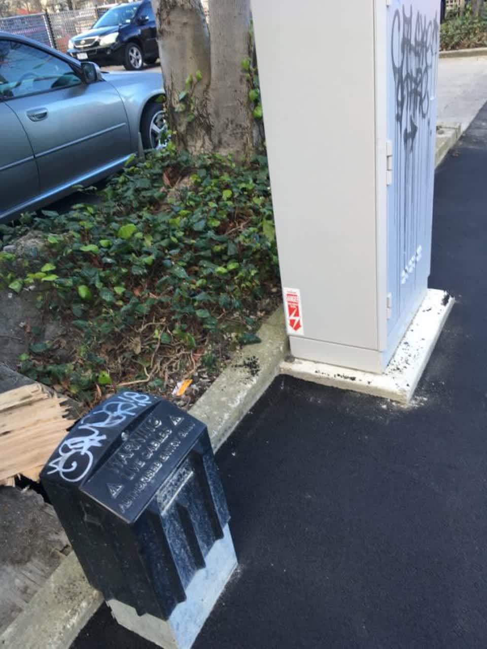The photograph attached to this graffiti report