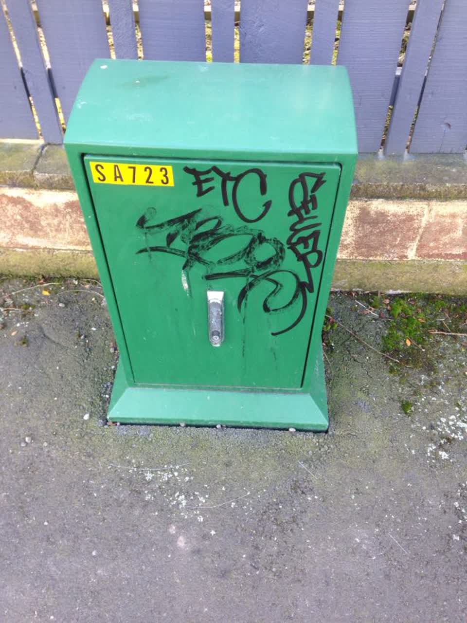 The photograph attached to this graffiti report