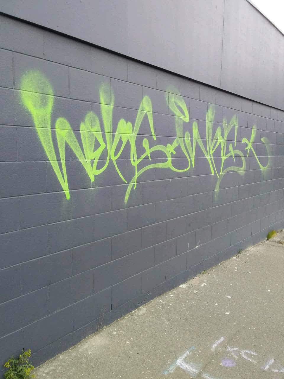 The photograph attached to this graffiti report