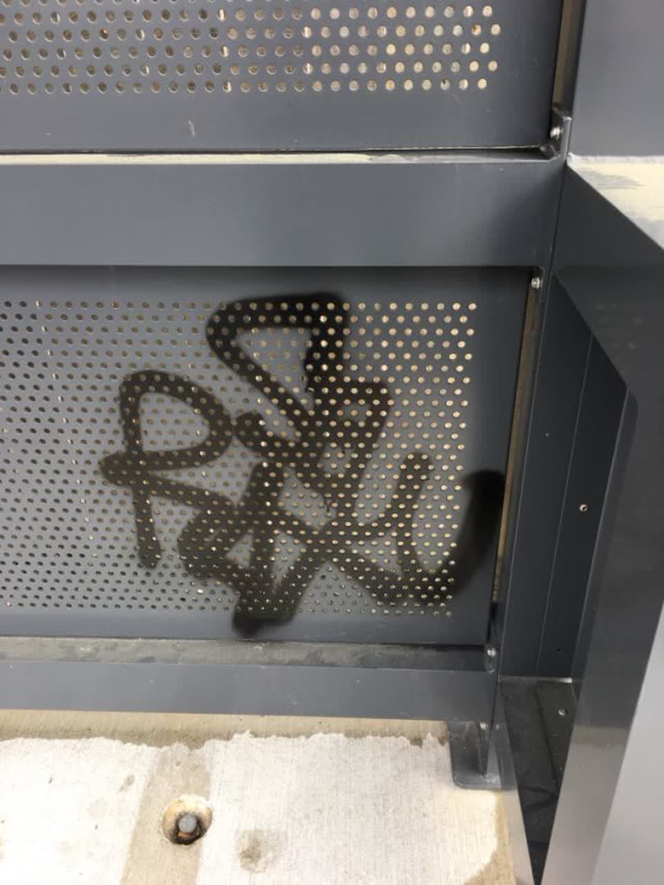 The photograph attached to this graffiti report