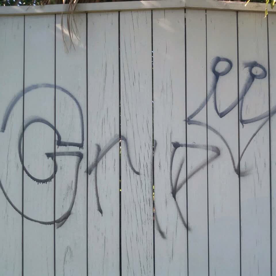 The photograph attached to this graffiti report
