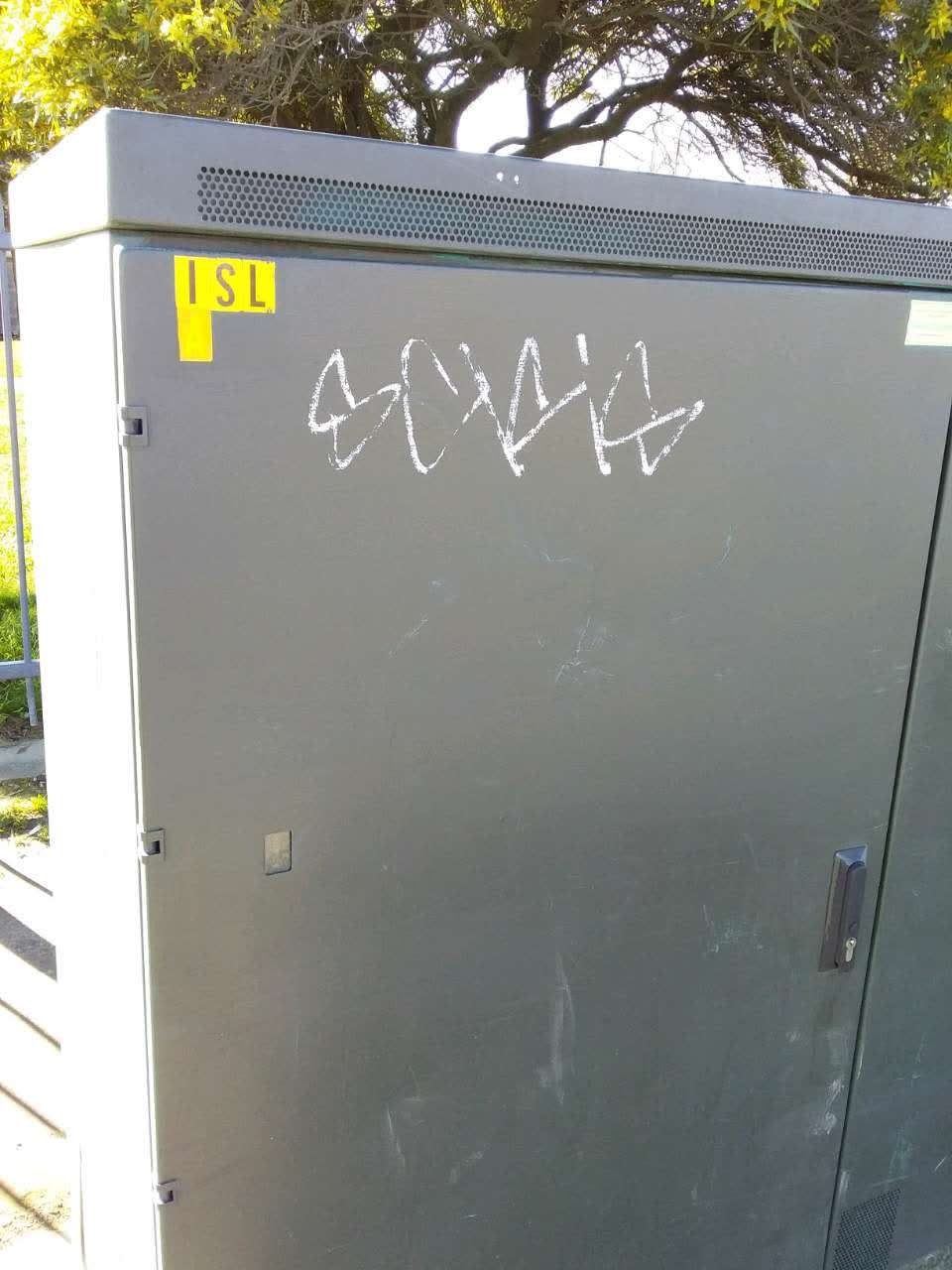 The photograph attached to this graffiti report