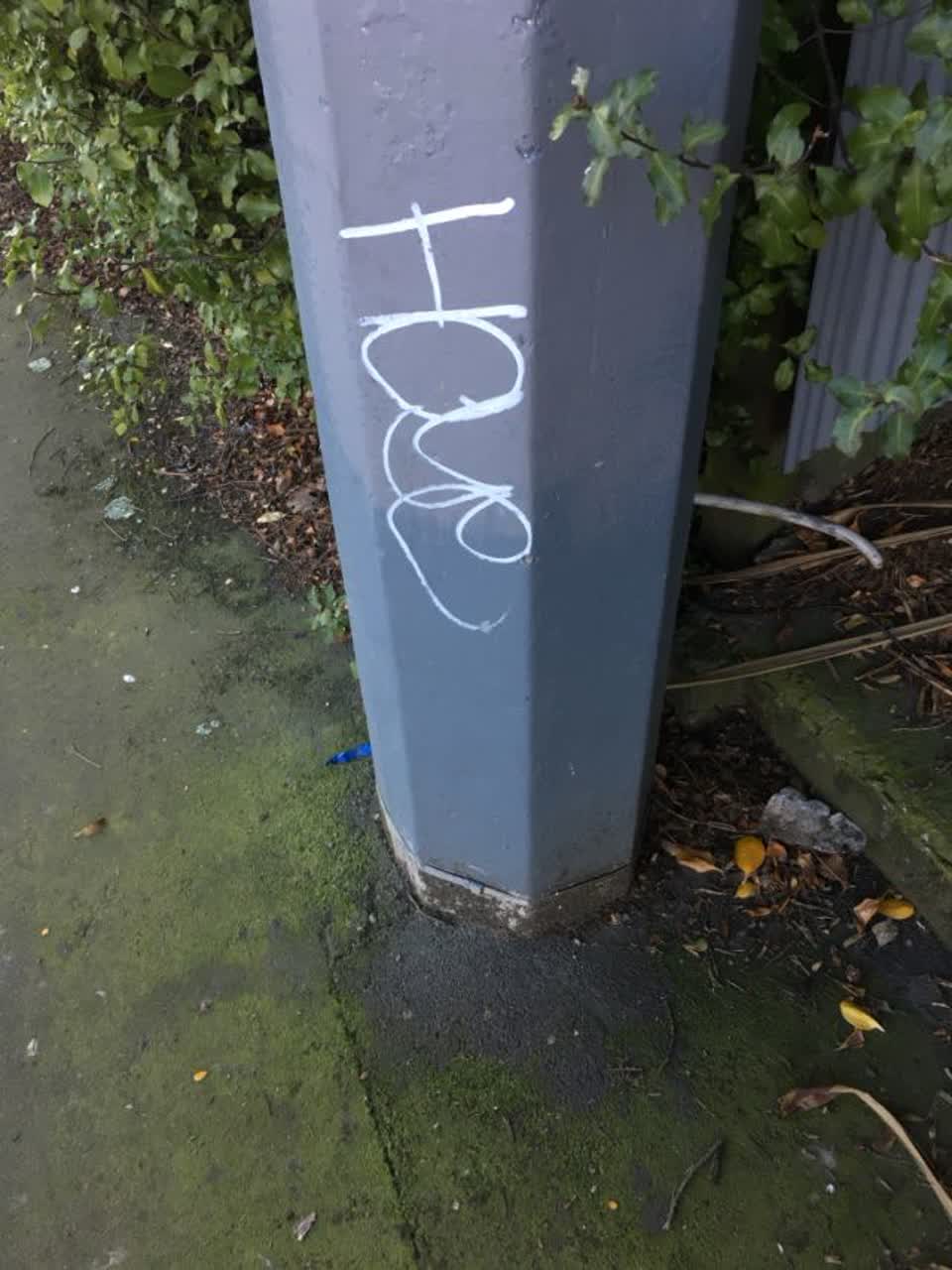 The photograph attached to this graffiti report
