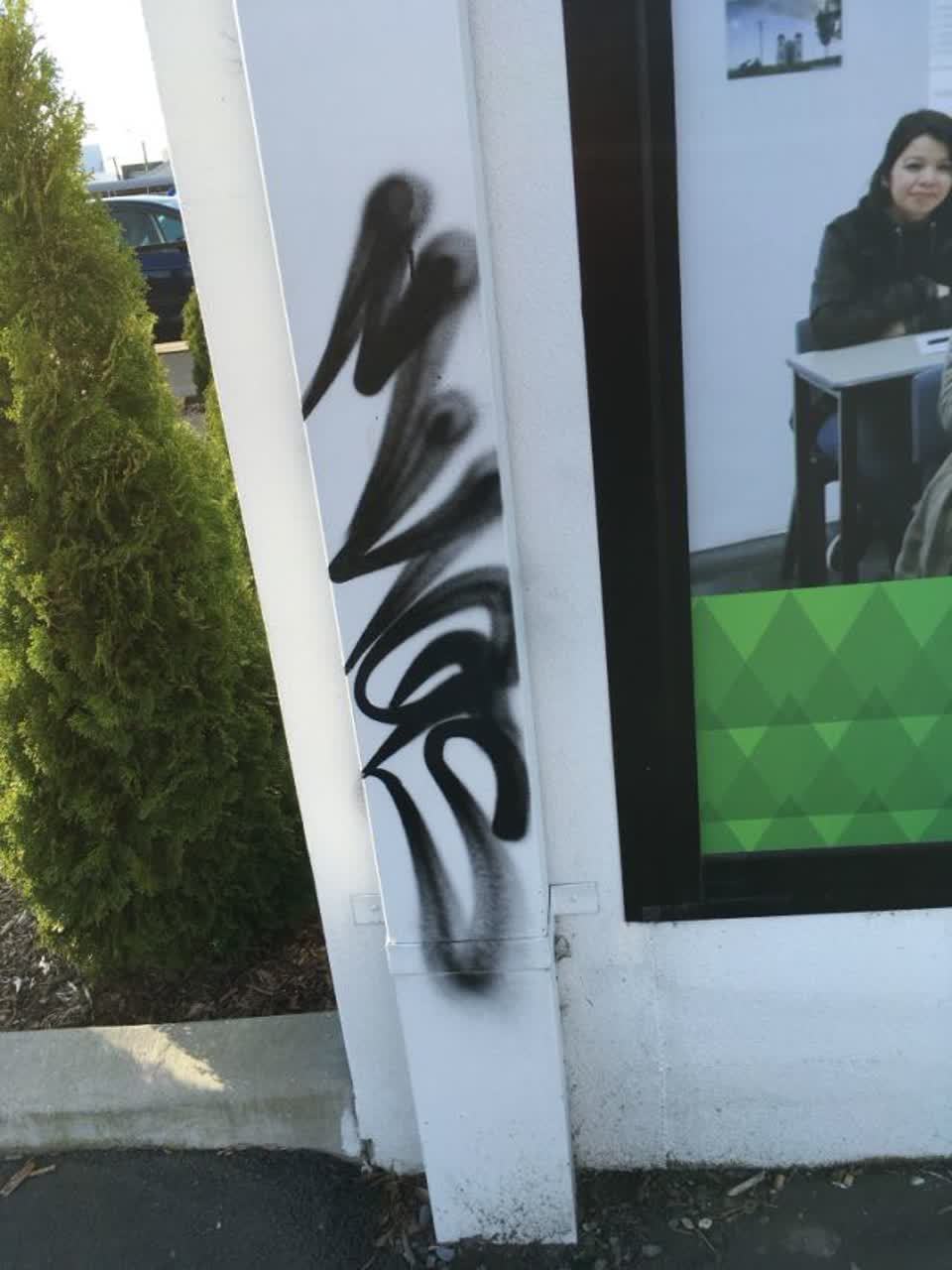 The photograph attached to this graffiti report