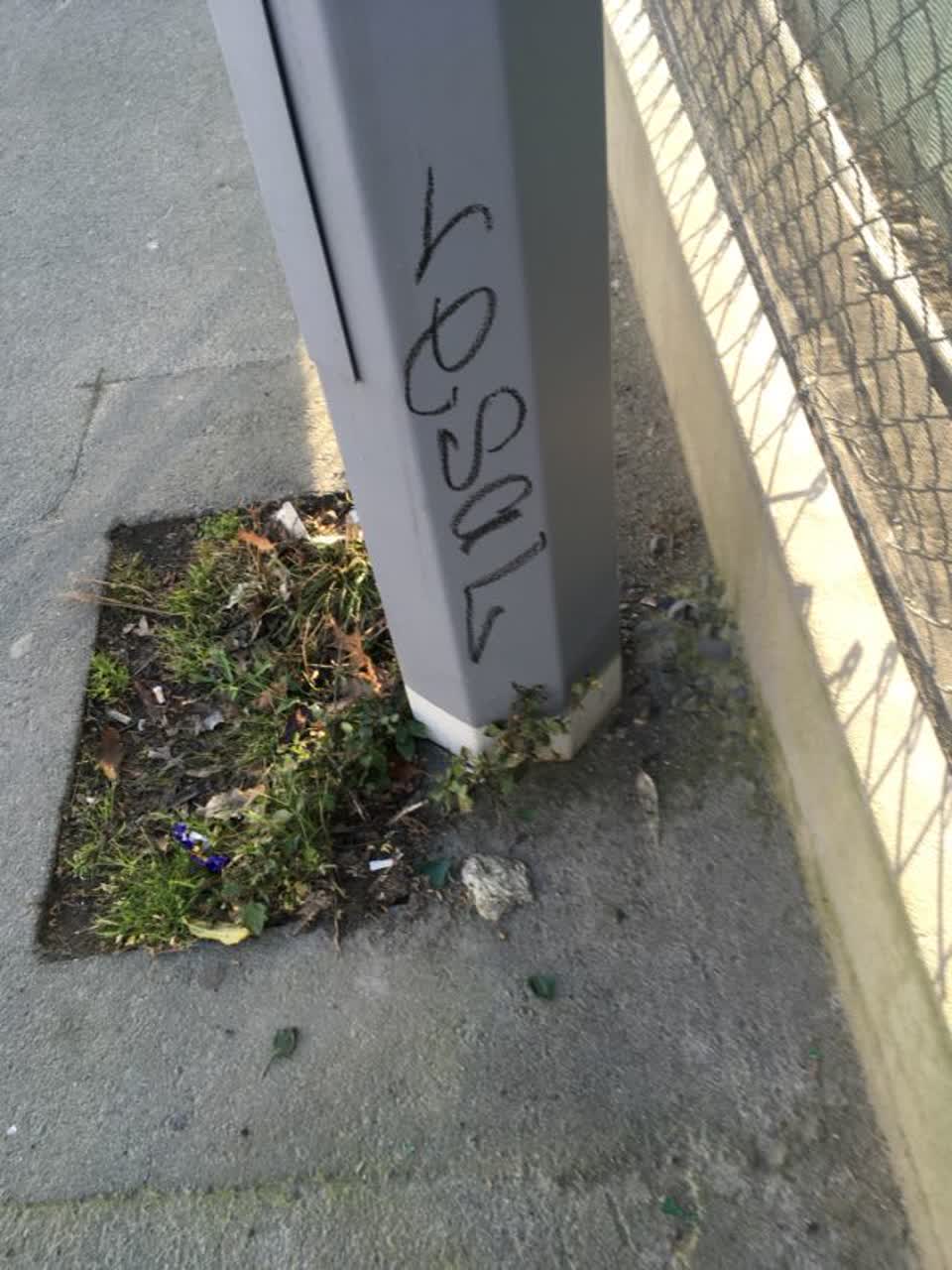 The photograph attached to this graffiti report