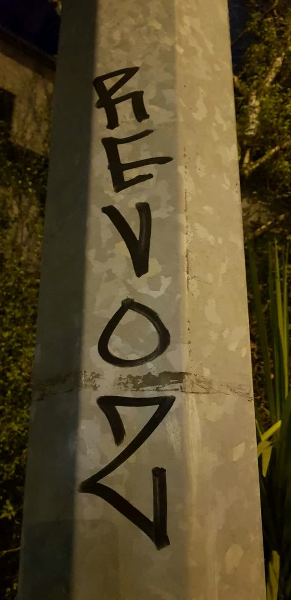 The photograph attached to this graffiti report