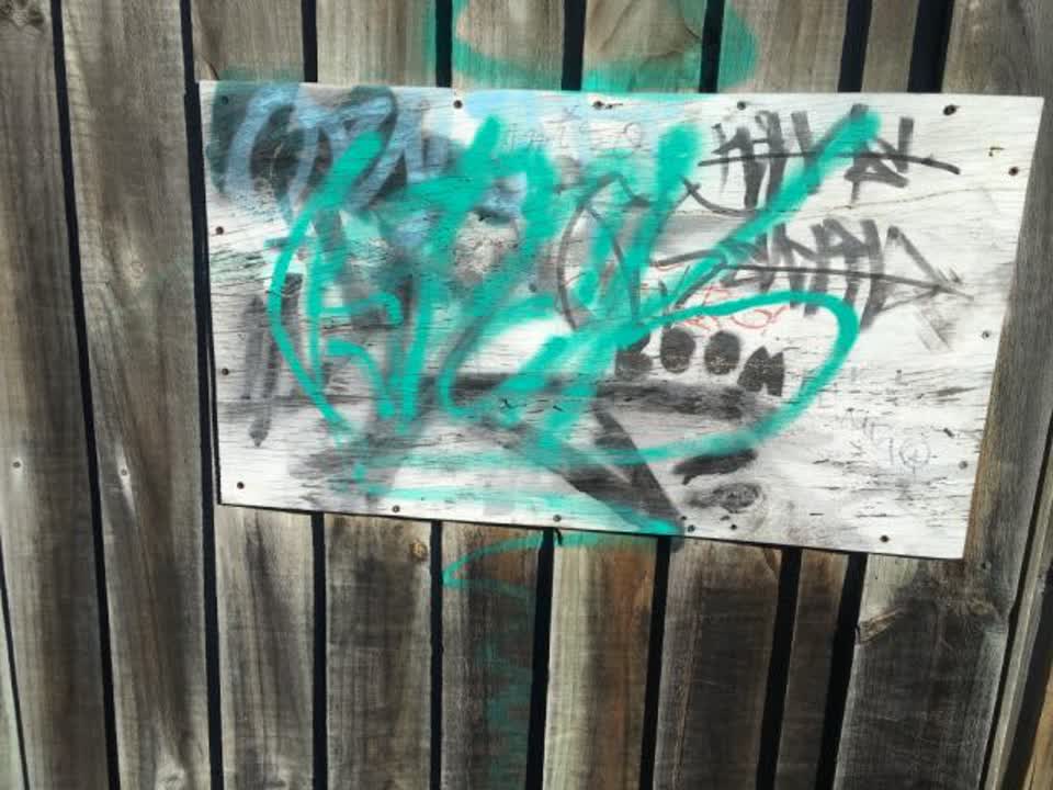The photograph attached to this graffiti report
