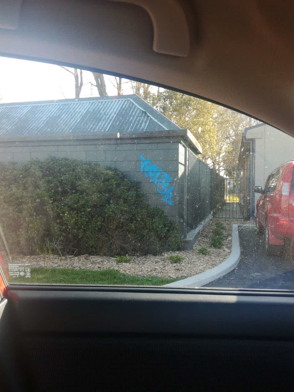 The photograph attached to this graffiti report