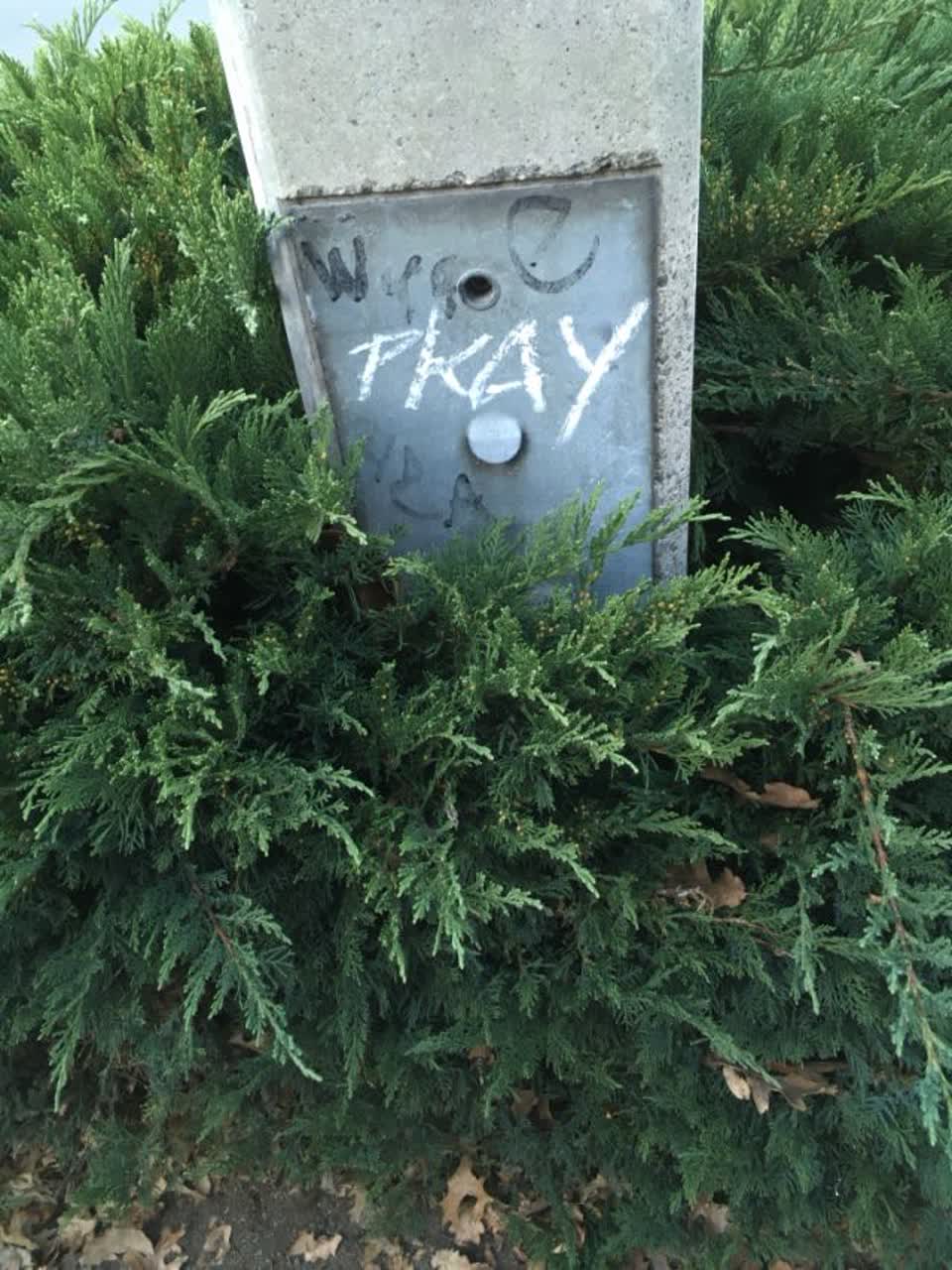The photograph attached to this graffiti report