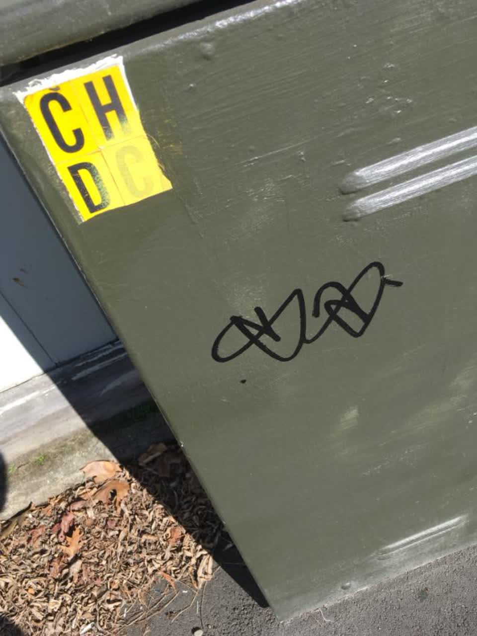 The photograph attached to this graffiti report