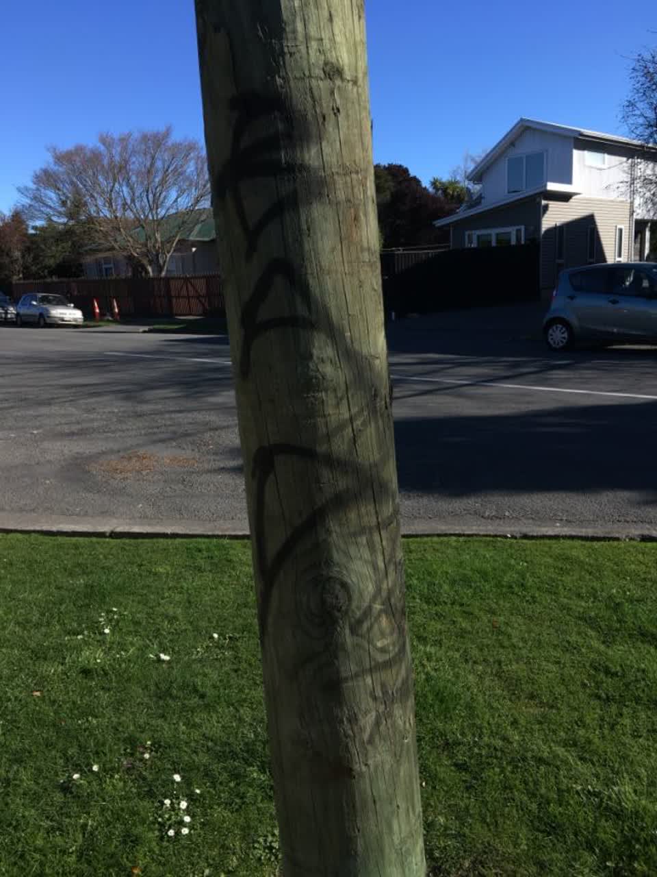 The photograph attached to this graffiti report
