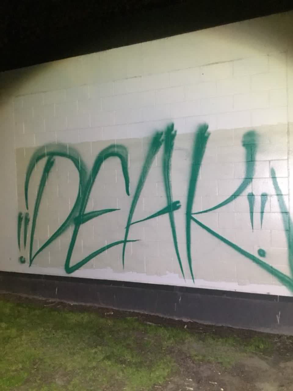 The photograph attached to this graffiti report