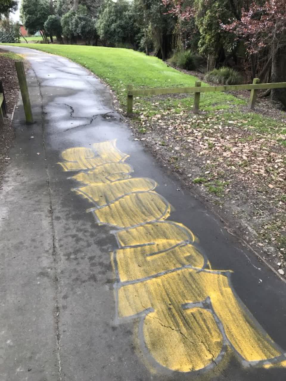 The photograph attached to this graffiti report