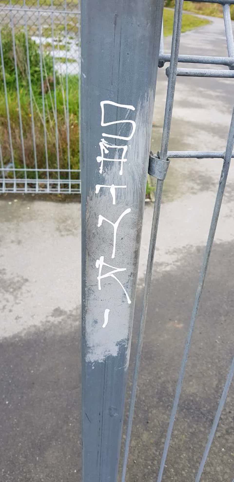 The photograph attached to this graffiti report