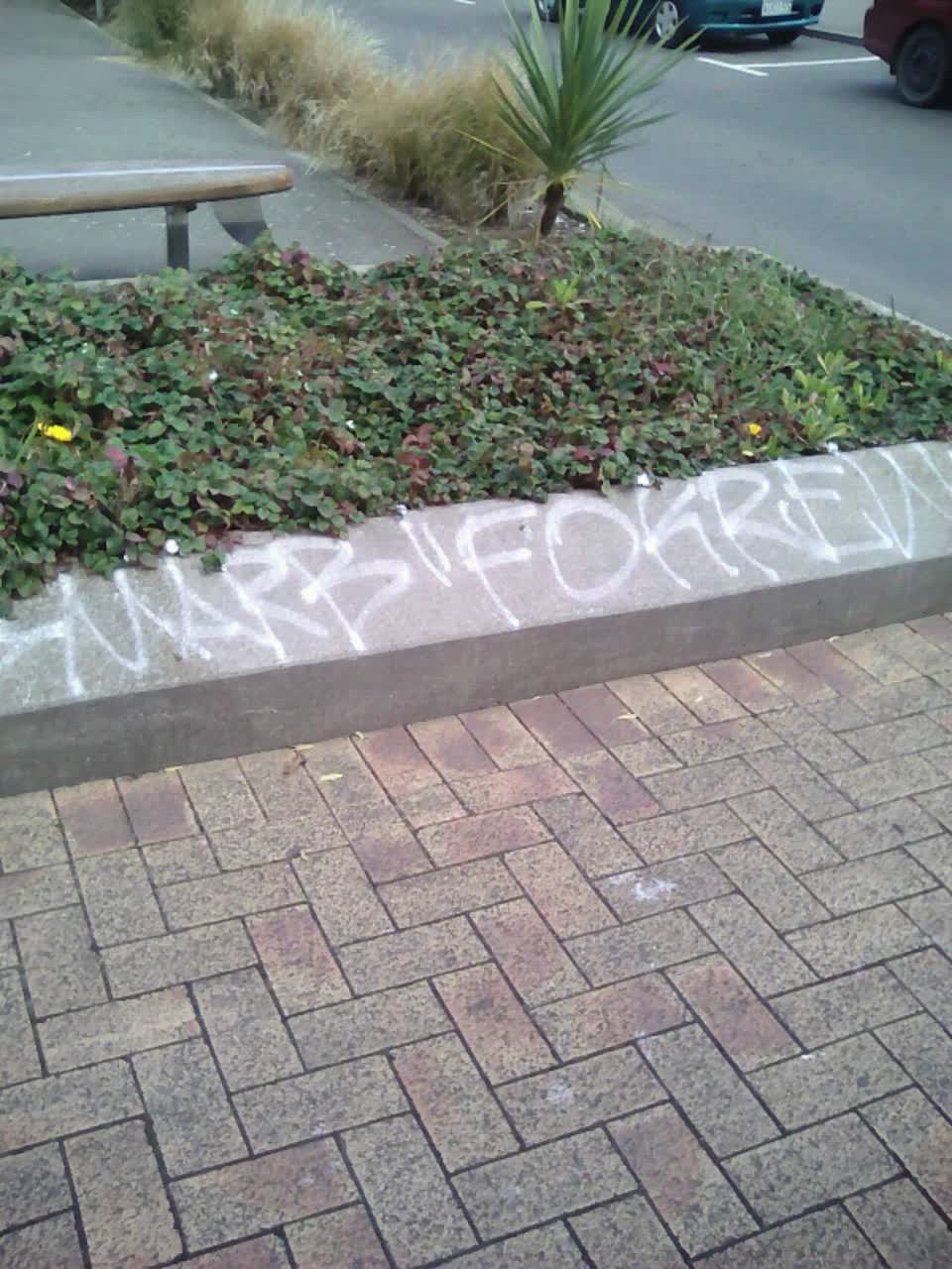 The photograph attached to this graffiti report
