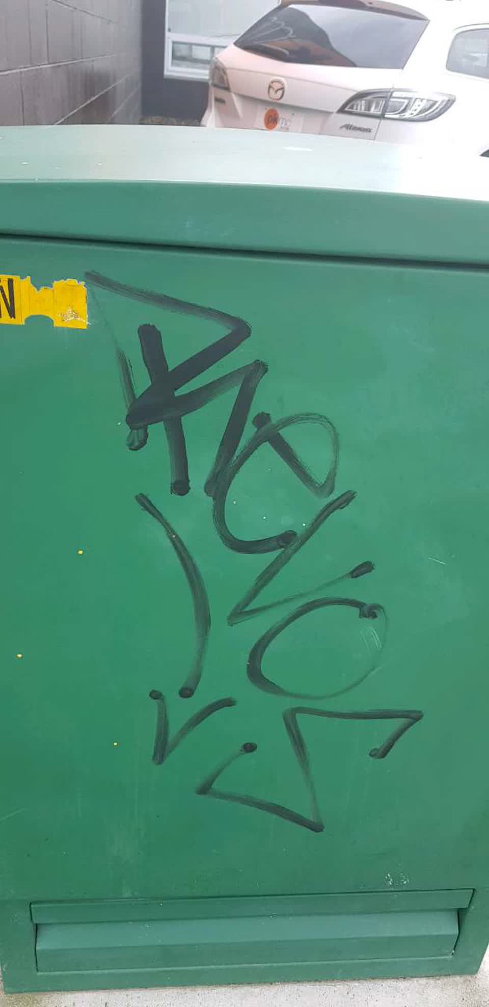 The photograph attached to this graffiti report