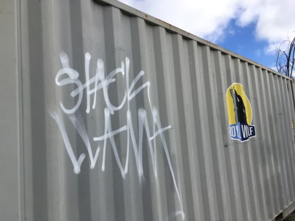 The photograph attached to this graffiti report